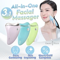 emay plus facial all in one skin massager gua sha facial coldwarm firming v line wrinkle reduce lifting roller