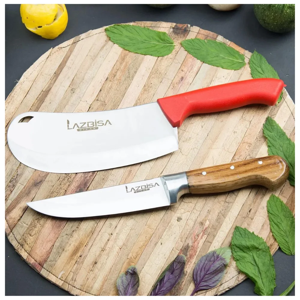 Набор кухонных ножей лук искусственная кожа нож мясной резчик хлеб овощи 2024