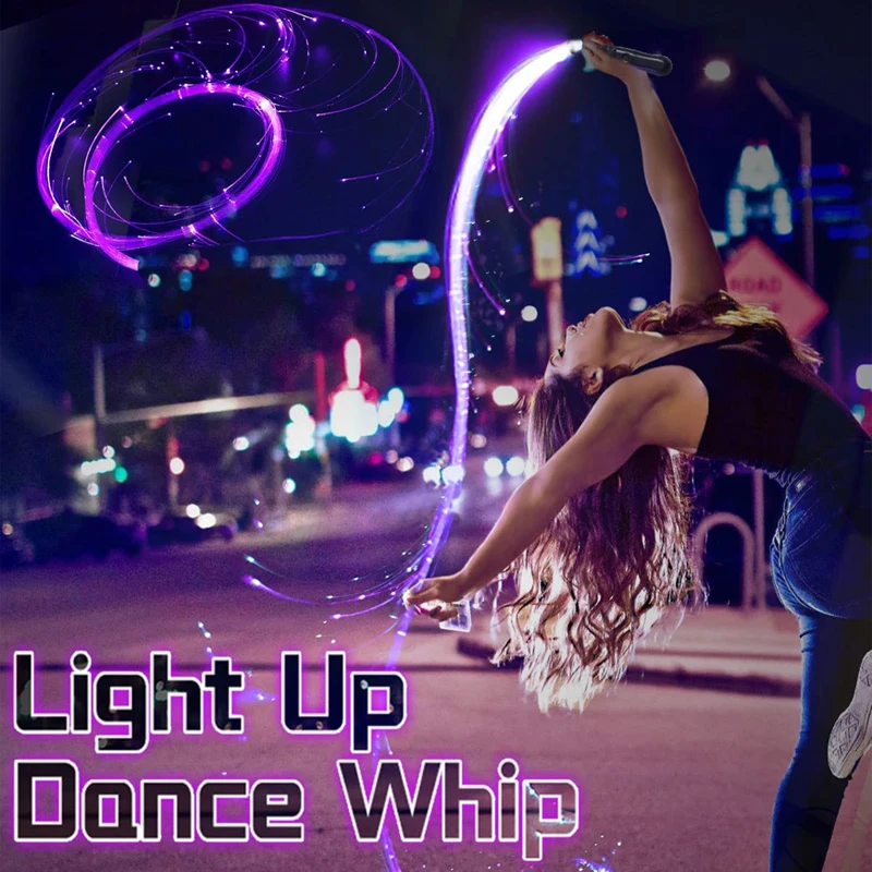 

Led Fiber Optic Light-Up Dance Whip USB Rechargeable Glowing Hand Rope for Disco Dance Party Carnival Edm Children Performance