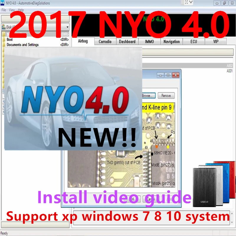 

2022 Hot Auto Repair Software Latest 2017 NYO 4 Full Database Airbag+ Carradio+ Dashboard+ IMMO+ Navigation Free remote install