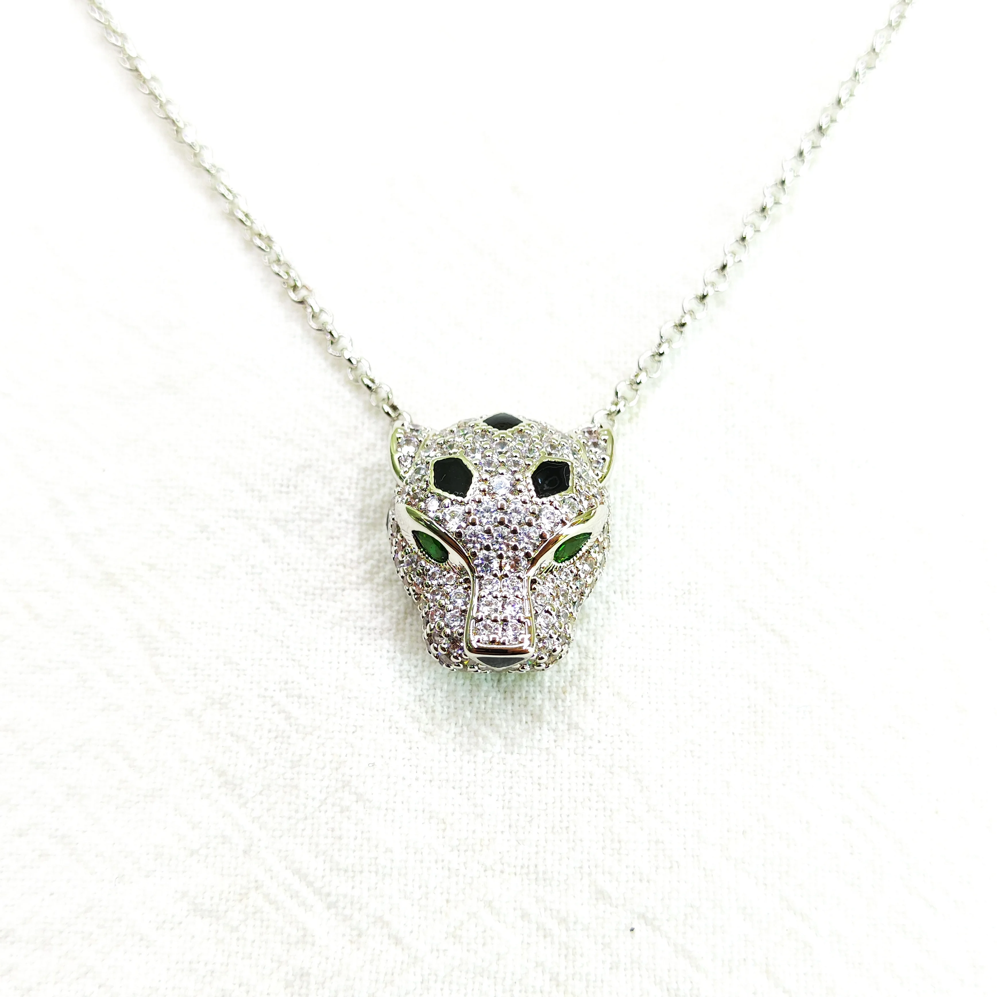 S925 Sterling Silver Panther Head Necklace Luxury Jewelry 18k Gold Plated French Fashion Unique Holiday Gift