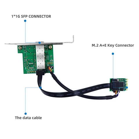 LR-LINK 2212PF-SFP M.2 A+E клавиша Сетевая карта PCI-express Gigabit Ethernet Оптоволоконная сетевая карта локальной сети на базе чипа Intel I210