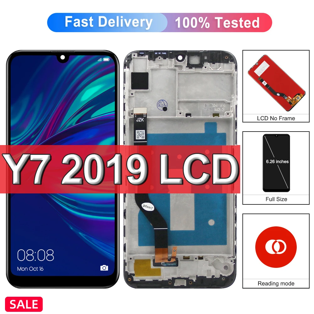 

6.26" Original For Huawei Y7 2019 LCD Display with Frame Touch Screen Repair Parts For Y7Prime 2019 DUB-LX1,DUB-LX3 Replacement
