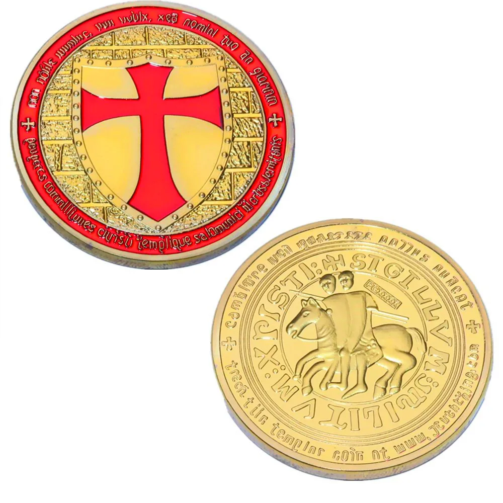 Позолоченные монеты Red Cross Templar Knights набор из 7 штук