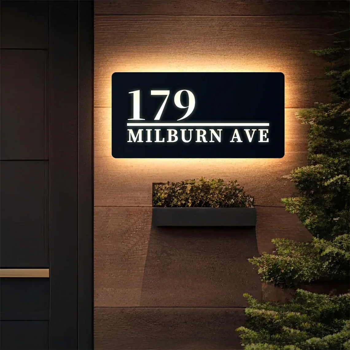 Современный освещенный номер дома, светодиодная подсветка номера дома, уличный адресный знак, персонализированный металлический знак дома