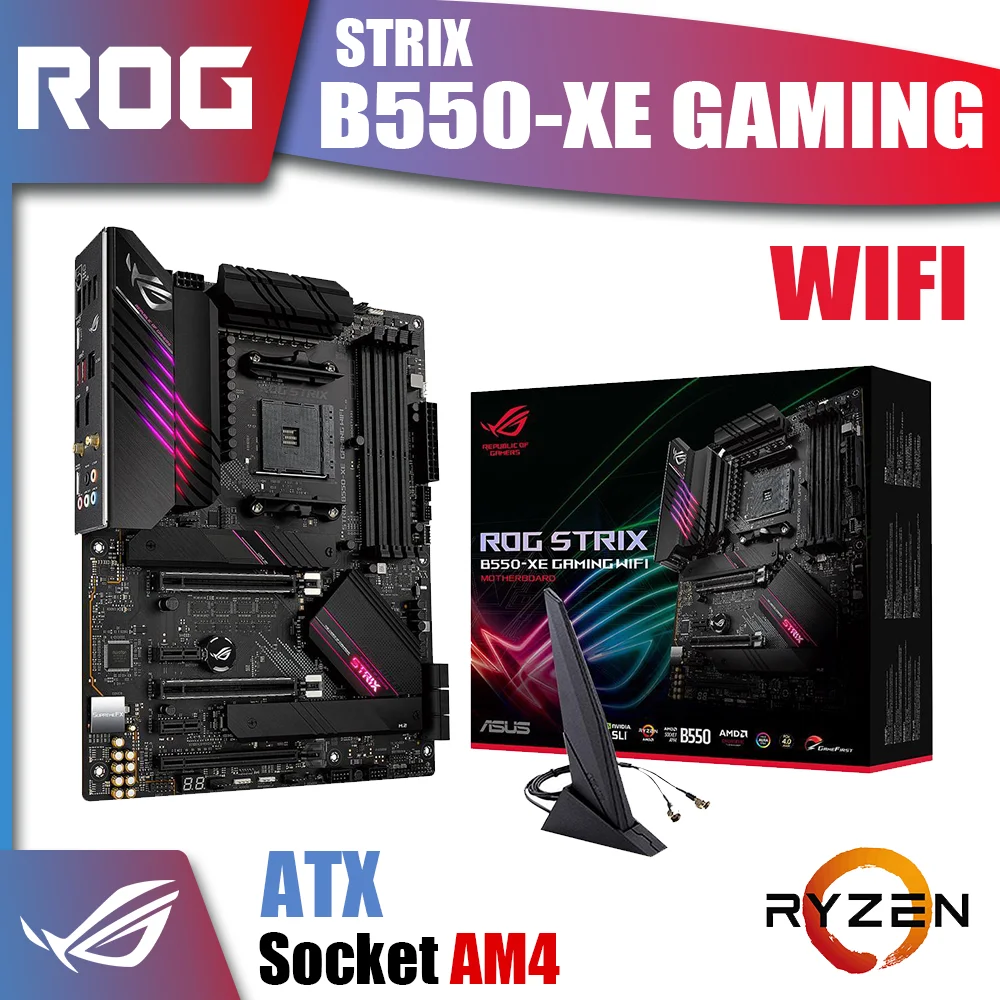 

New ASUS ROG STRIX B550-XE GAMING WIFI AM4 Motherboard DDR4 Mainboard Support AMD Ryzen 5000 3000 Series CPU R5 R7 R9 Kit RGB