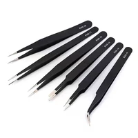 shuiduo 1 pcs tweezers for eyelash extension stainless steel straight and curved tweezers high precision anti static tweezers