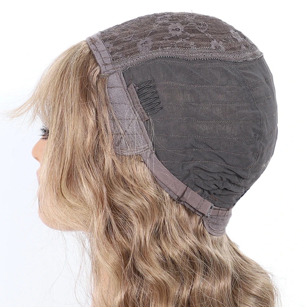 22-дюймовый Полный Машинный Парик Remy Человеческие Волосы Длинные Волнистые