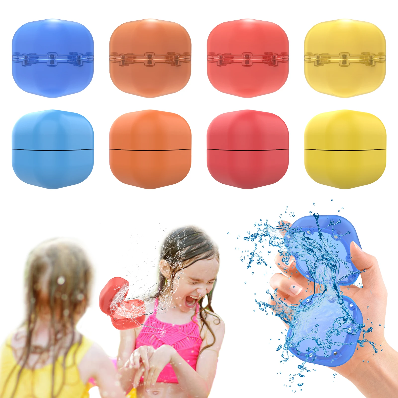 

Water Bomb Square Splash Balls Reusable Water Balloons Absorbent Outdoor Pool Beach Play Toy Party Favors Water Fight Balloons