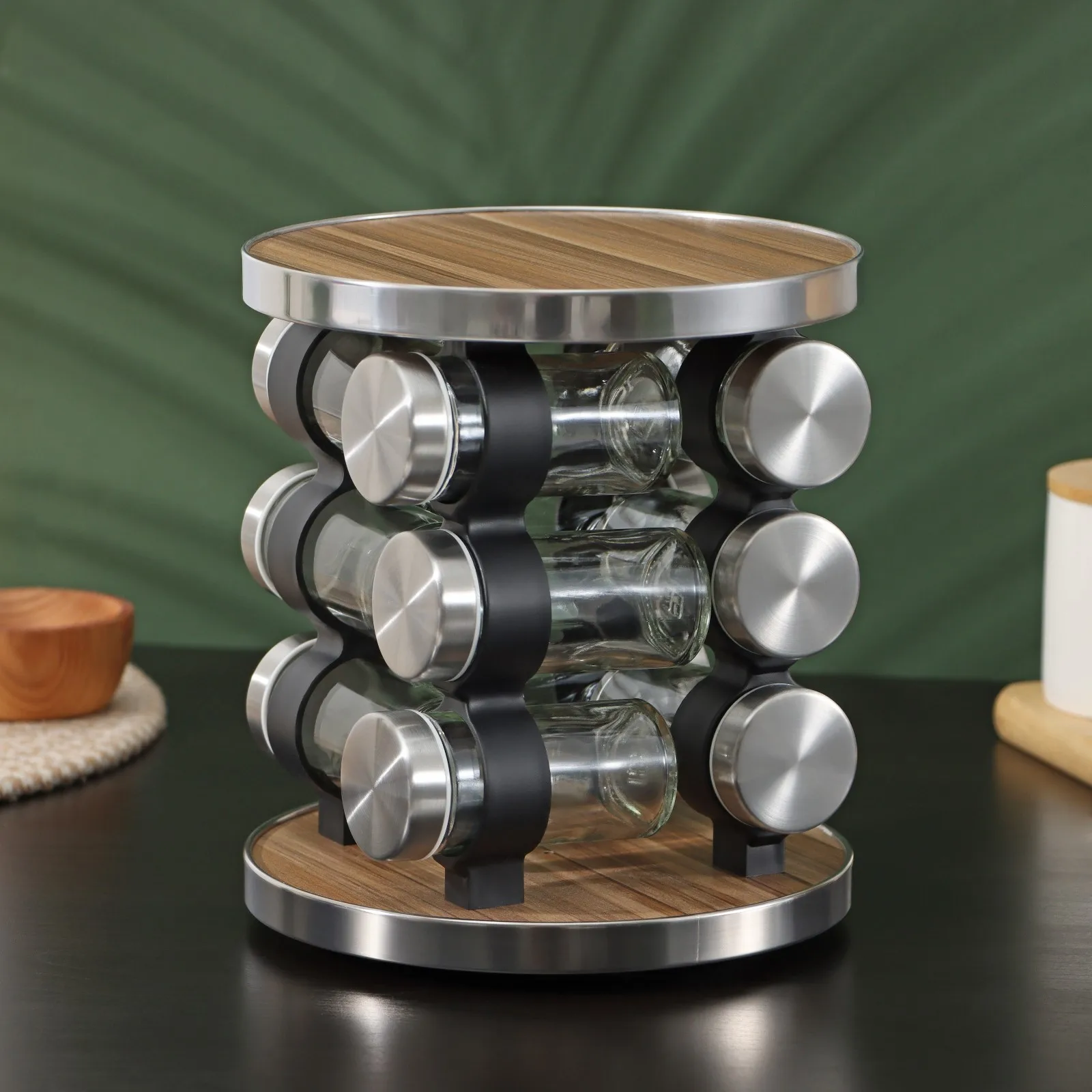 Набор для специй на подставке Эко 19×21 5 см 12 шт