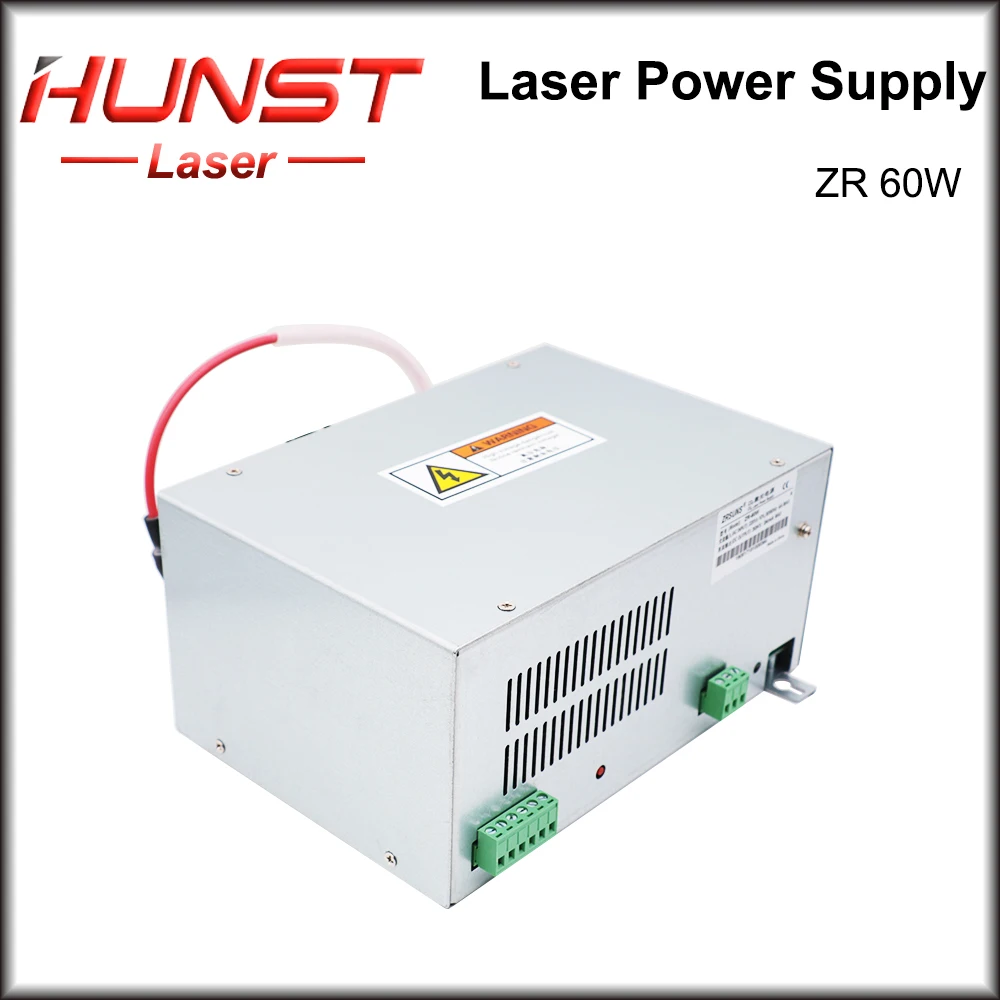 HUNST ZR 60W Laser Power Supply for 50W 60W 70W Co2 Glass Laser Tube Engraving and Cutting Machine 2Years Warranty.