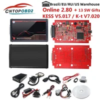 Top Online 2.80 EU Red KESS V5.017 No Token KTAG V7.020 2.25 Ktag 4 LED ECU Master Programmer Tool OBD2 Manager Kit BDM Frame