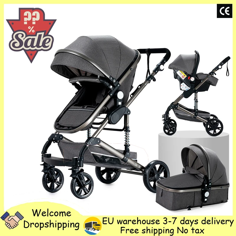 Роскошная коляска 3 в 1 портативная для путешествий складная новорожденных