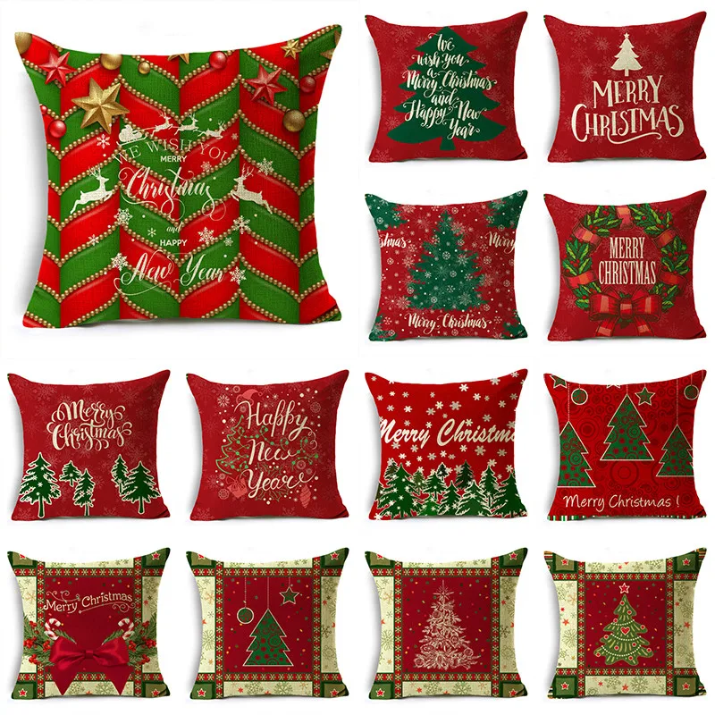 

TFAN Christmas Gnome Pattern Cushion Cover Multiple Sizes Linen Decorative Pillow Case Throw Pillow Cover 40cm 45cm 50cm