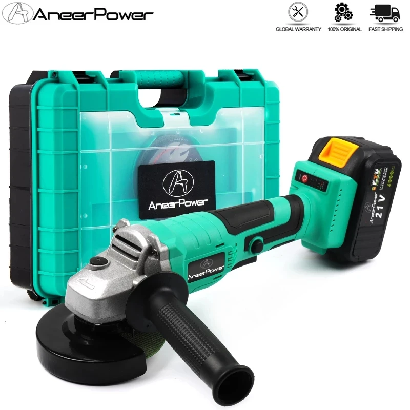 3 Speed Adjustable Polishing Brushless 21V Wireless Electric Angle Grinder Cordless Rechargeable Lithium Battery Cutting Machine