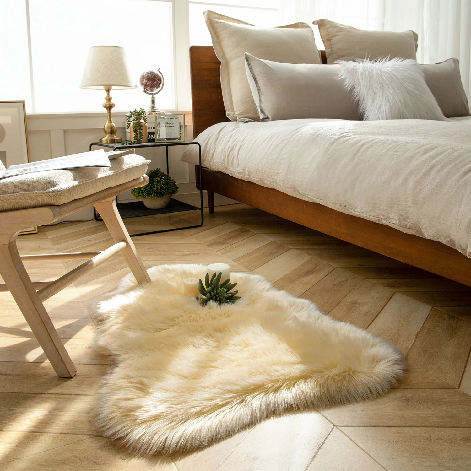 Ashler домашний декор ультрамягкий меховой ковер из искусственной овчины белый