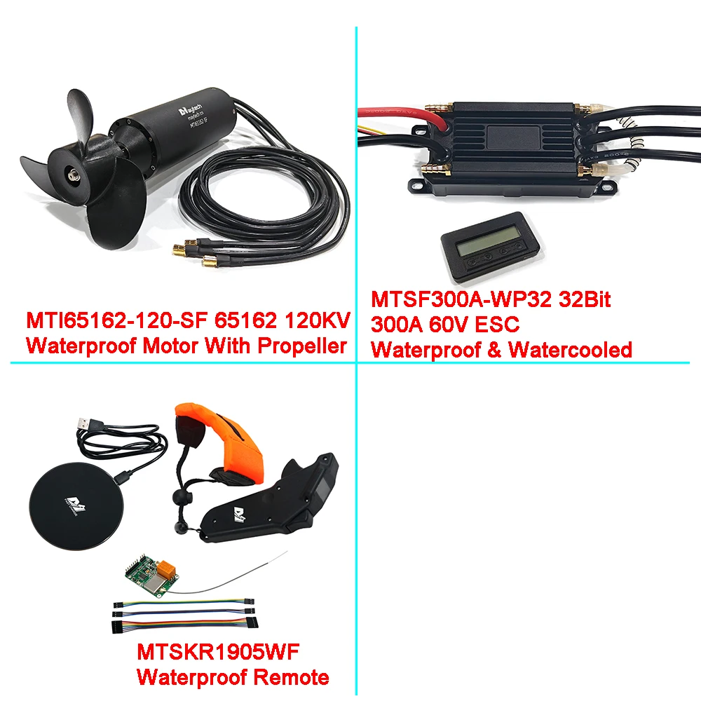 Фото Maytech DIY Efoil Kit 65162 Водонепроницаемый двигатель 300A 32 бит Водонепроницаемый ESC Водонепроницаемый пульт дистанционного управления для DIY Электрический подводный крыль №1