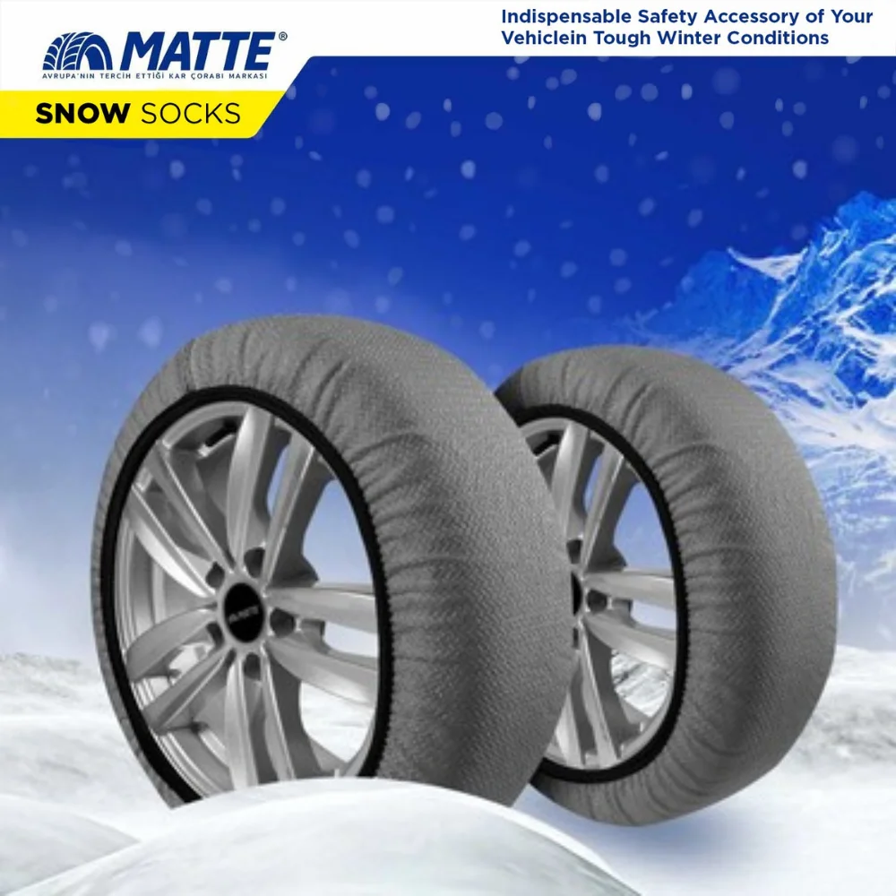 Matte Snow Tire Socks Automobile Safe Driving For Car Truck SUV Snow Chains Extra-Pro Series (Lighter Safer Better than Chain)