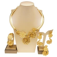 yuliali luxury women jewelry set nigerian wedding gold jewelry 24k original sets