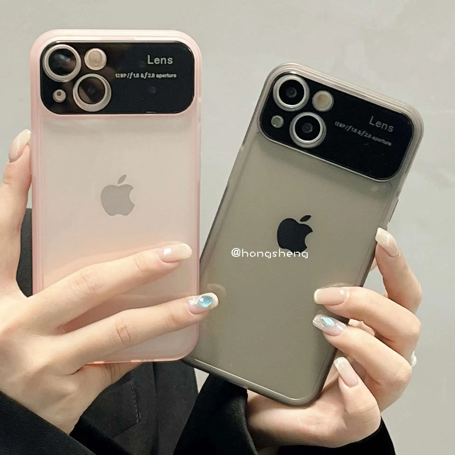 

Luxury Frosted 2in1 Transparent TPU Case for IPhone 14 15 13 12 Pro Max X XR 7 8 Plus Lens All-inclusive Shockproof Protection
