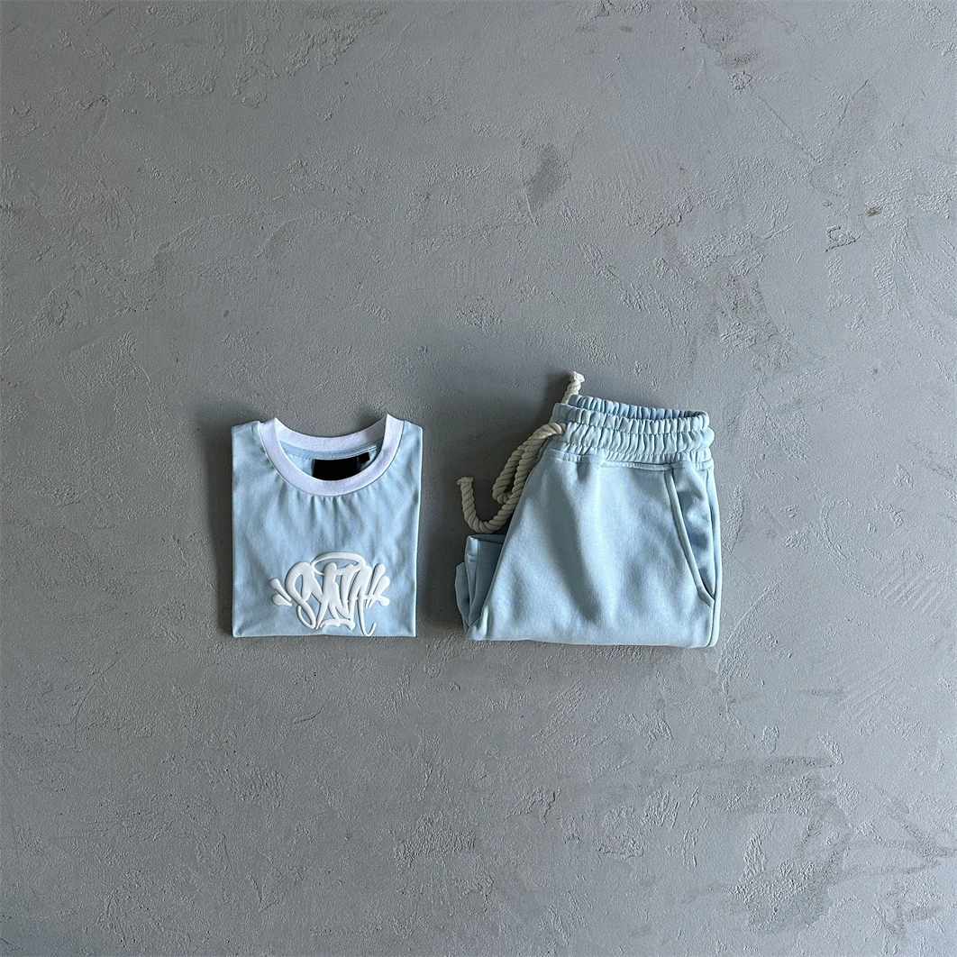 

High Street Fashion SYNA Short Suit Women's Tee Set-Baby Blue Top Quality T-shirt Shortsplus size clothes EU Sizes XS-XXL