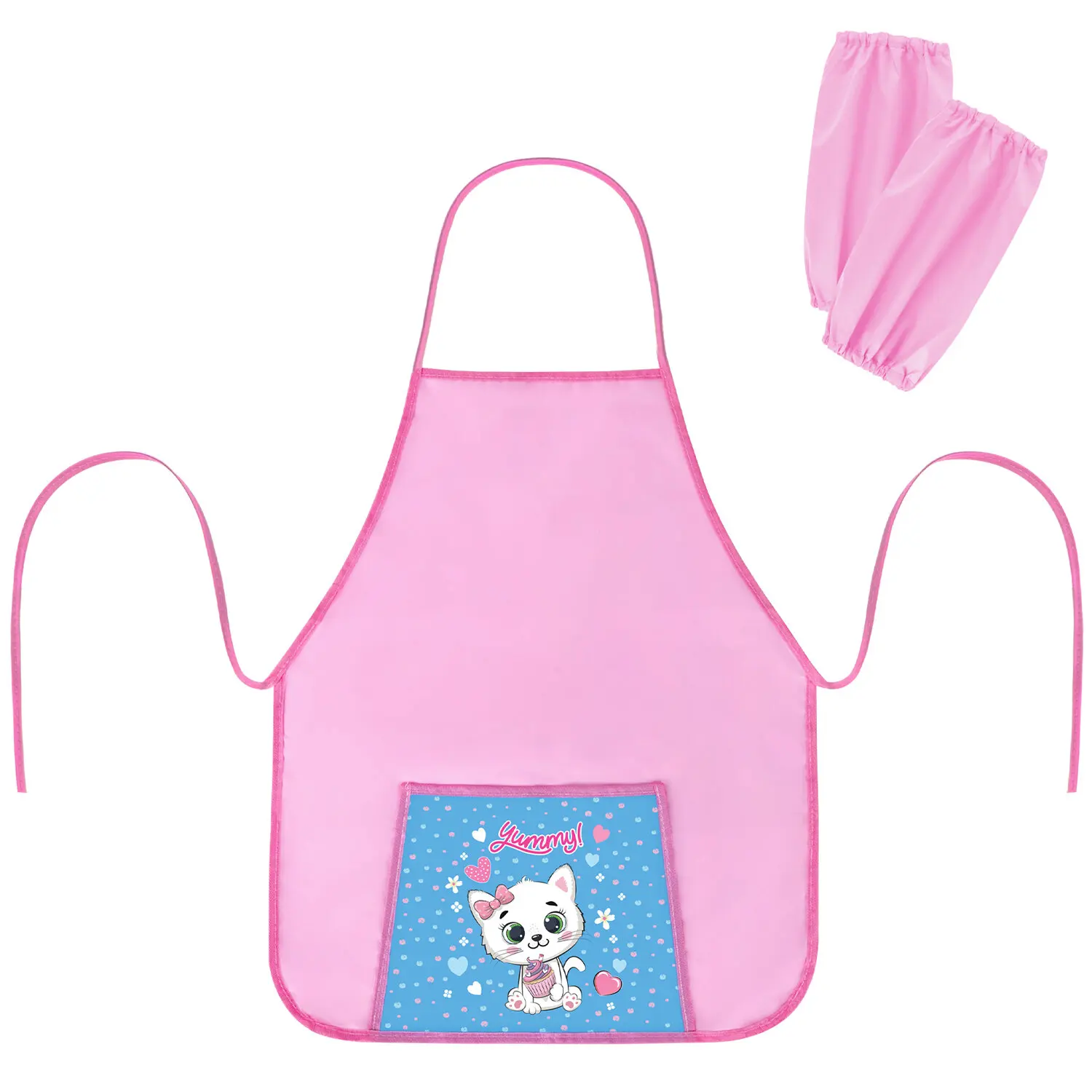 Фартук с нарукавниками для уроков труда ПИФАГОР 1 карман 44x55 см &quotYummy Cupcake&quot 271646