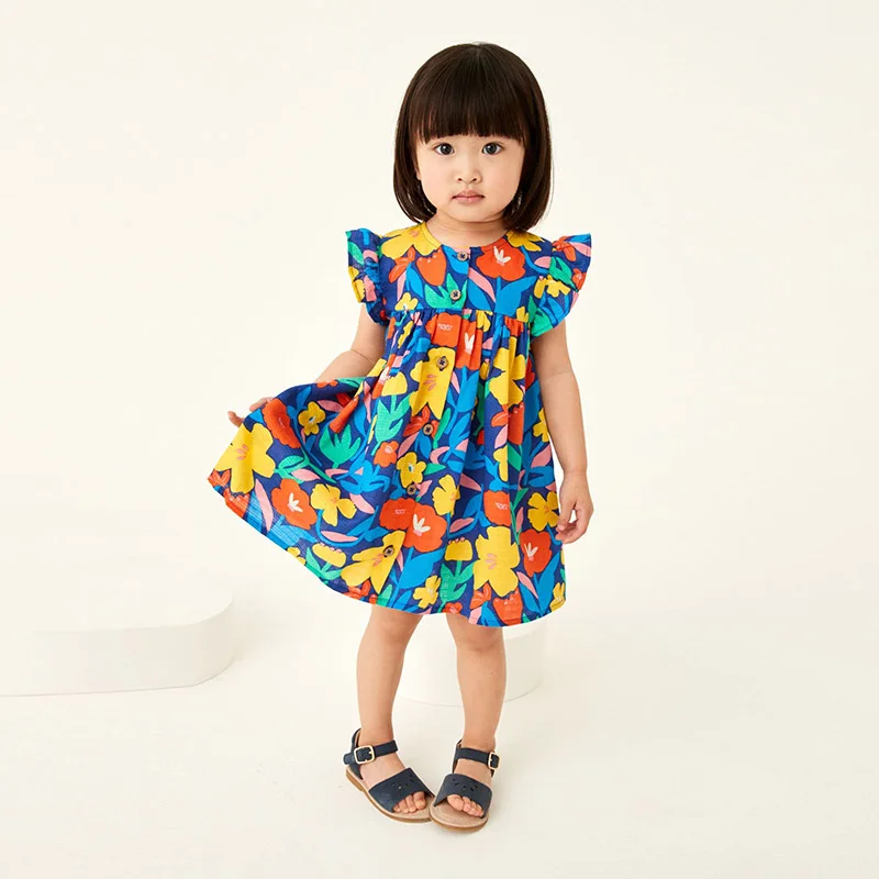 Цельная брендовая одежда из 100% хлопка для маленьких девочек летняя повседневная