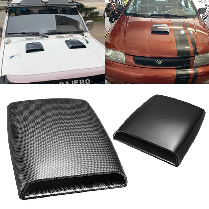 

1pcs White Black Car Large Hood Scoop Bonnet Fake Air Flow Intake Vent Paste Sticker Cover 25*28*3.5cm Modified Decoration