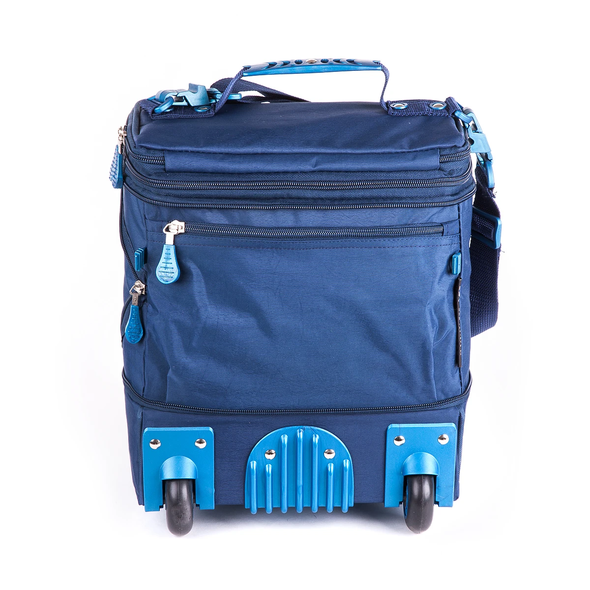 Ручная кладь Sumka Pobeda СП87 синий трансформер тканевый чемодан на колесах 36х30х27 см