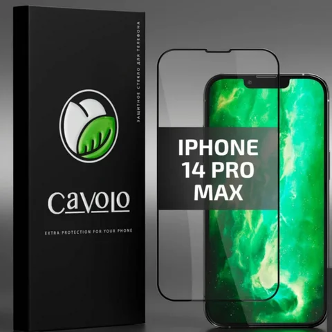 Защитное противоударное стекло iPhone 14 Pro Max, гибкое, закаленное и усиленное бронестекло на Айфон 14 Про Макс, на весь экран
