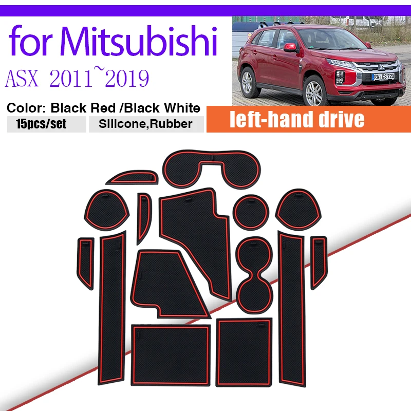 

Rubber Dust-proof Mat for Mitsubishi ASX RVR Outlander Sport 2011~2019 2012 Storage Door Groove Pad Gate Slot Car Sticker Auto