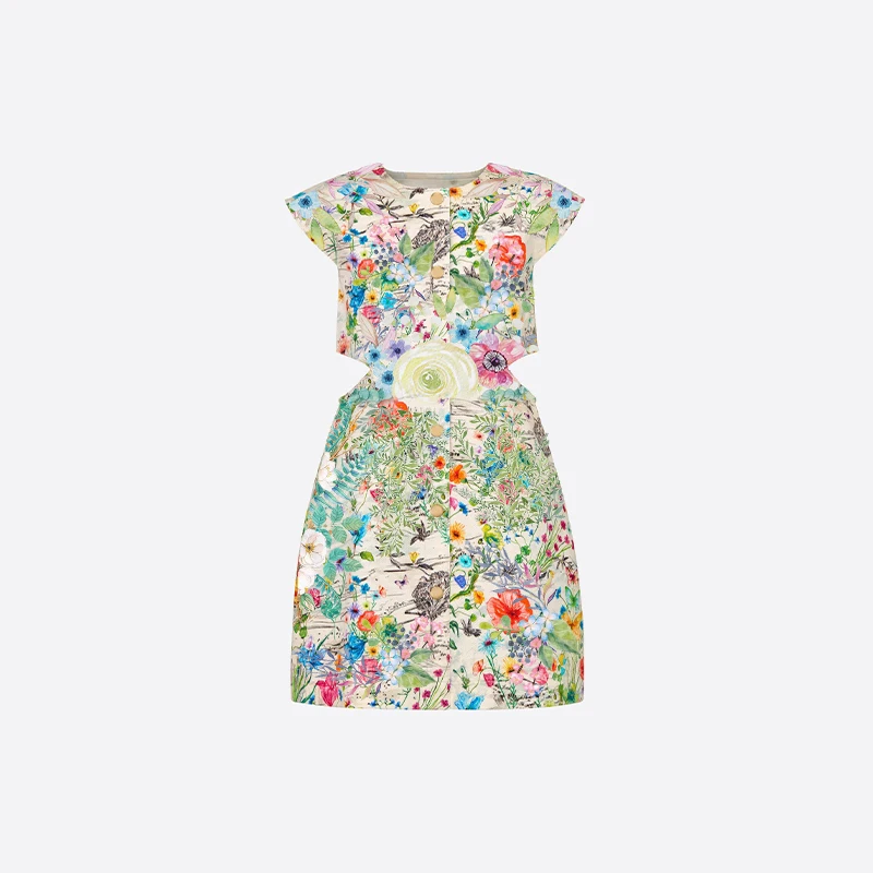 

NIGO Girls Summer Clothes Floral Print Flare Slim Dress #nigo32714