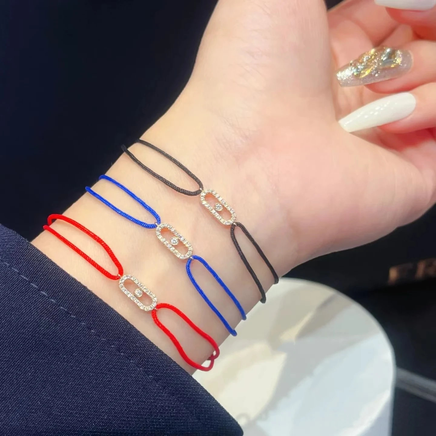 Браслет MOVE UNO серебряный браслет из бисера 925 пробы 1:1 с логотипом модный для пары