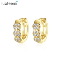 luoteemi small creative circle hoop earring for women hip hop punk jewelry high quality cubic zirconia accessories boucle