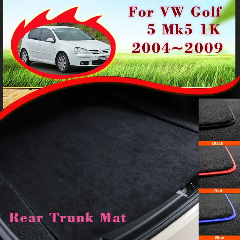 Car Rear Trunk Mat For VW Volkswagen Golf 5 Mk5 A5 1K 2004~2009 Boot Cargo Liner Tray Trunk Luggage Floor Carpet Pad Accessories