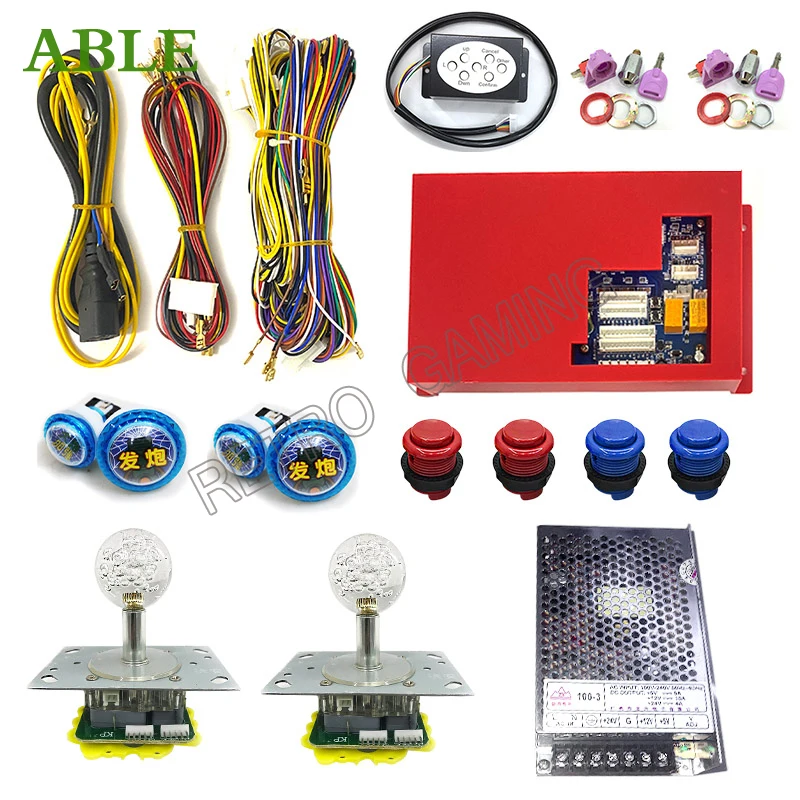 Fishing Hunter Games 2 Players 20 In 1 Fish Game Board LED Joystick Push Button Wires For Arcade/Casino Game DIY Kit