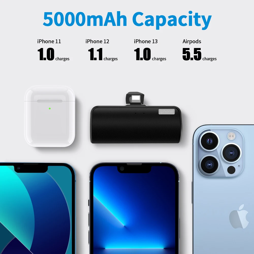 повербанк для iphone 13 12 айфона 11 повер банк телефона 5000 мАч внешний аккумулятор