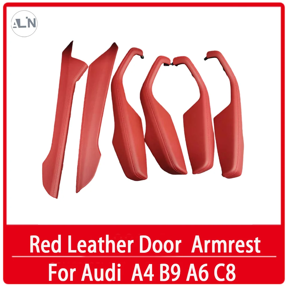 

Для Audi S5 S4 A5 A4 B9 A6 C8 оригинальный черный белый стежок Автомобильная дверь красный кожаный подлокотник чехол рамка 4KD 867 173A 174A 373A 374A