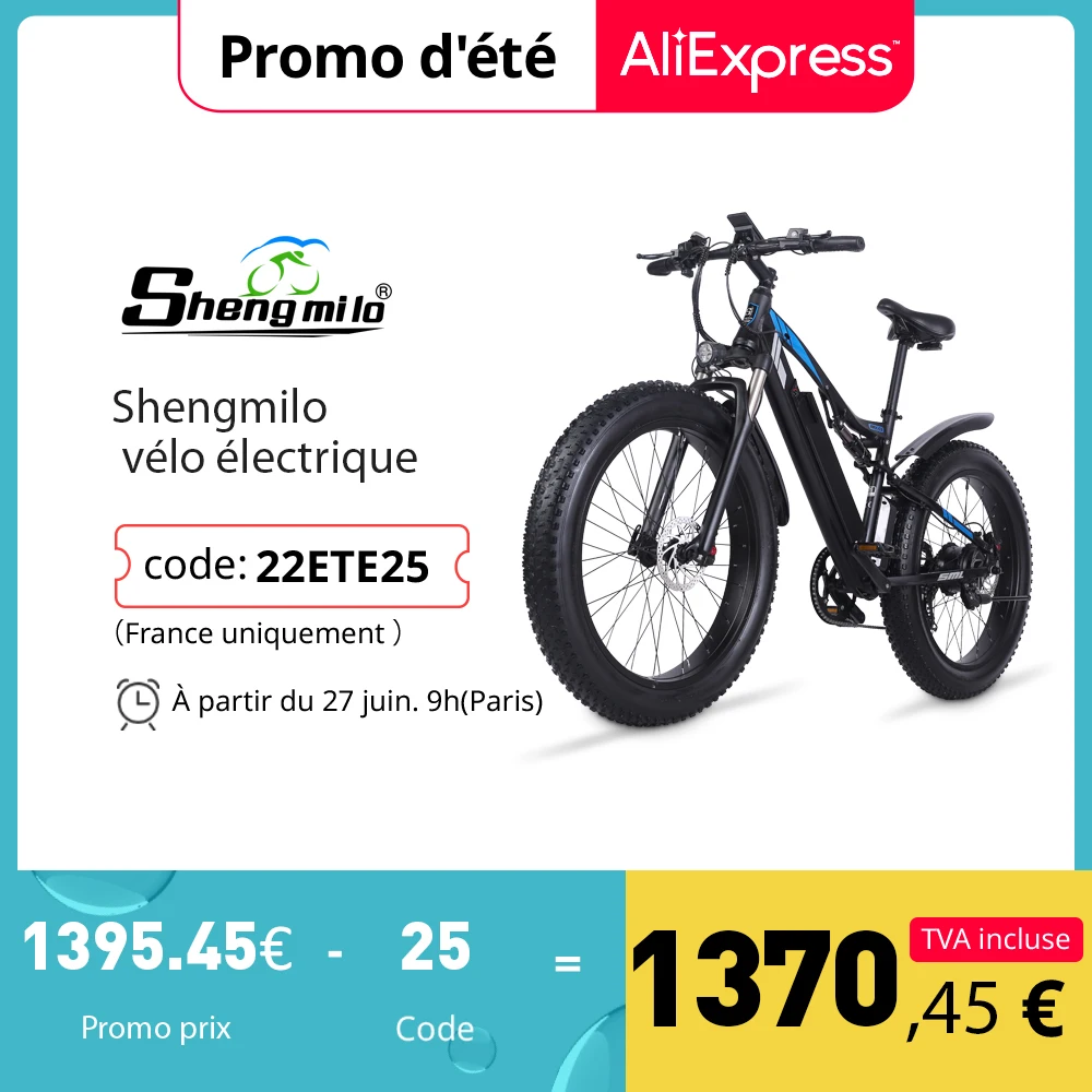 Shengmilo MX03 Electric Bike Mens Mountain Bike Snow Bike  Ebike 48V1000W lithium battery Electric Bicycle 4.0 Fat Tire e bike