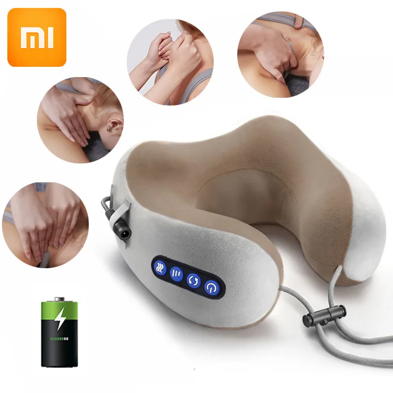 

Xiaomi NEW Electric U-shaped Massage Pillow Shoulder Neck Massager Kneading Heating Neck Support Pillow for Home Travel Relax