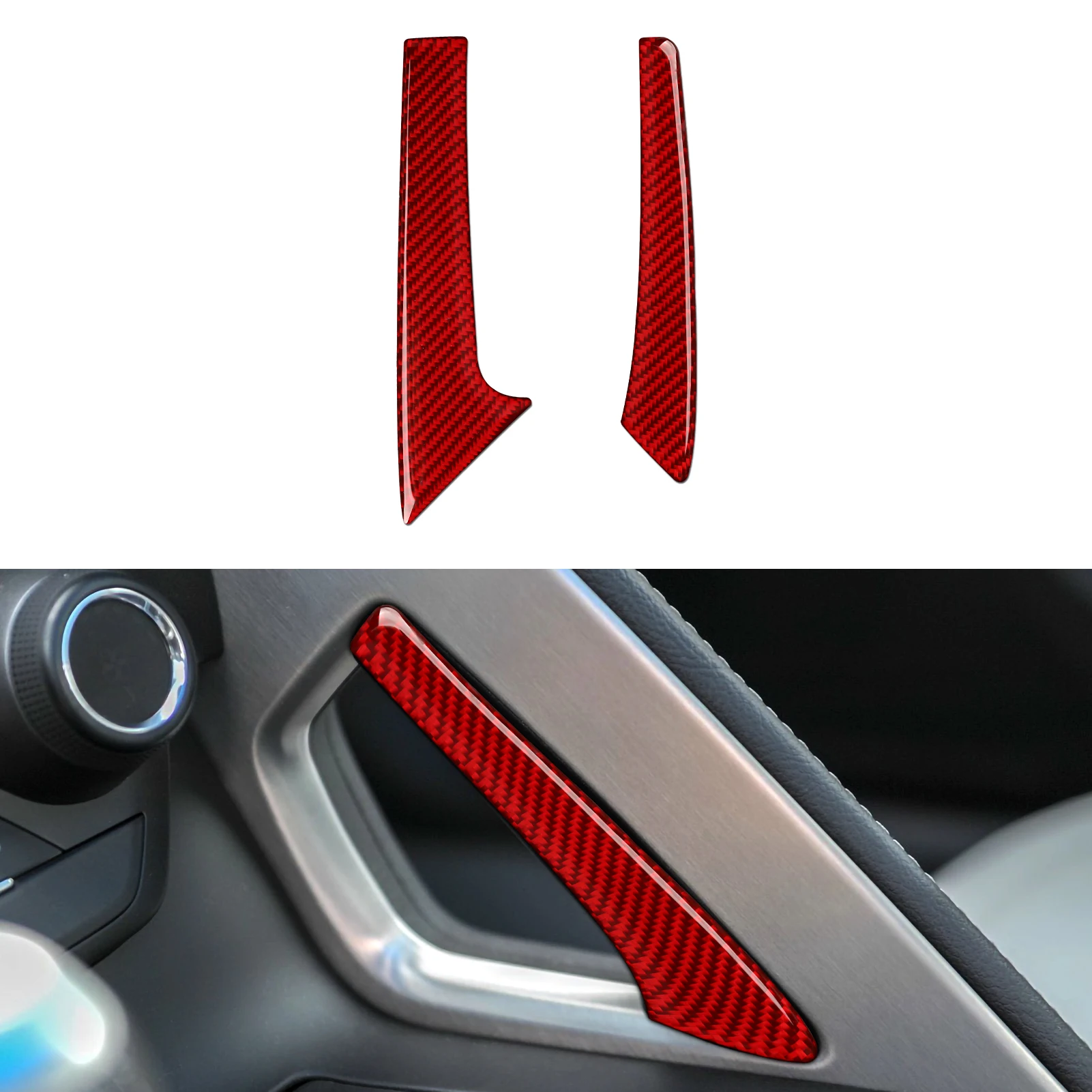 

For Chevrolet Corvette C7 2014 2015 2016 2017 2018 2019 Car Center Control Handle Sticker Decal Carbon Fiber Trim Accessories
