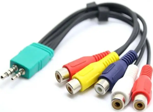 Компонентный кабель для телевизоров GSMIN A152 Mini Jack 3.5 мм мини джек (M) + 2 5 - 3 x RCA