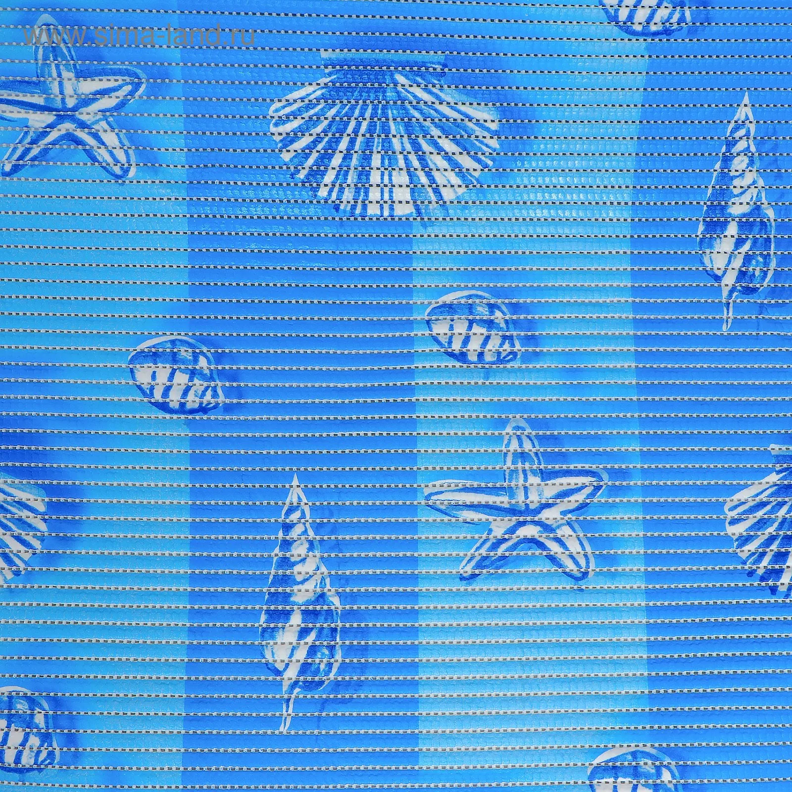 Коврик для ванной комнаты Ракушки ширина 65 см рулон 15 м цвет голубой