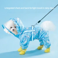 summer raincoat for dogs pet waterproof clothes small medium dogs coat with reflective strip fashion chihuahua pomeranian jacket