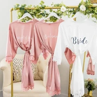 bridesmaid robes bridesmaid gifts bridal party personalized robes for bride gift satin lace kimono wedding day dressing gown new