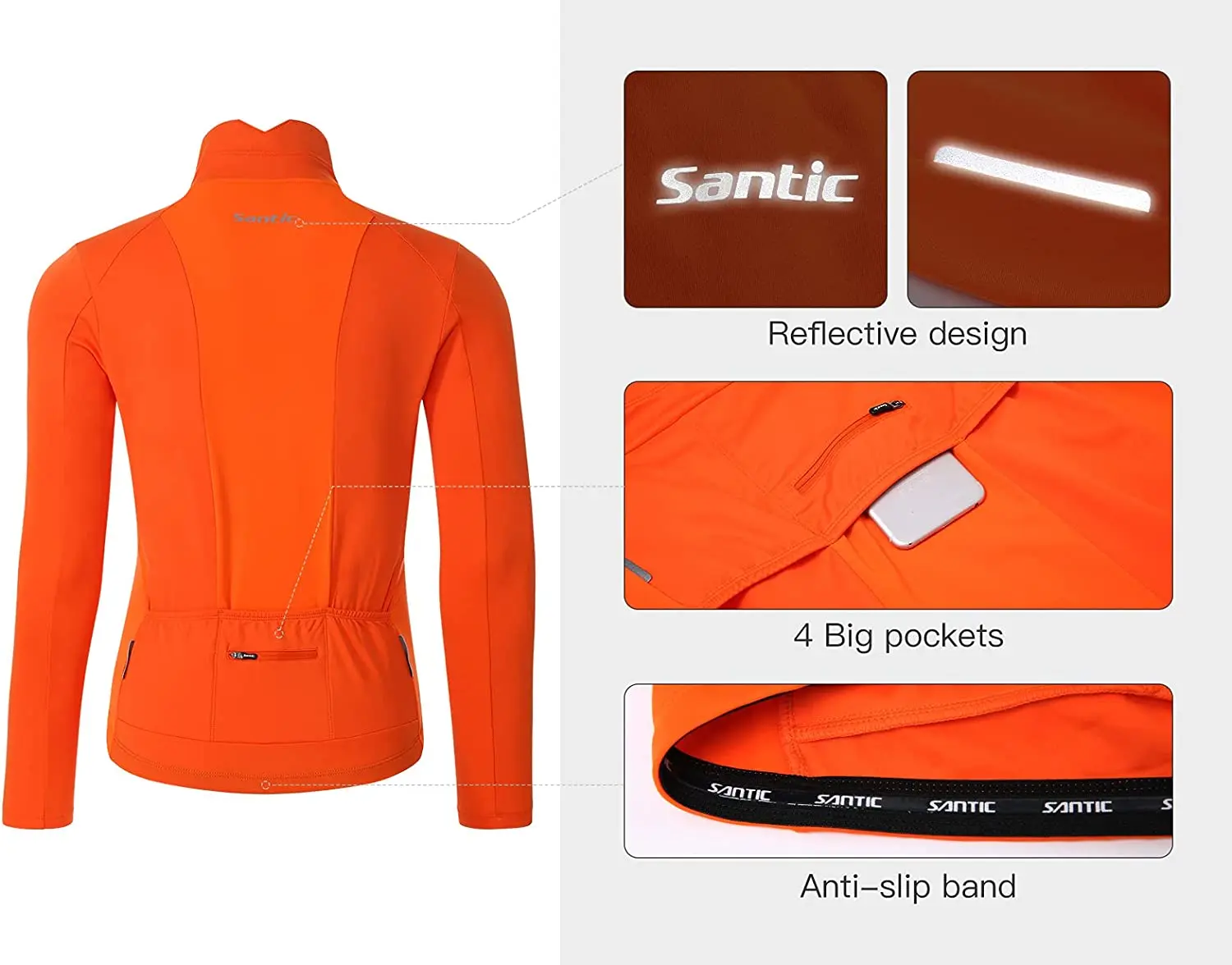 Вело-Джерси Santic зимние куртки для горного велосипеда ветрозащитные флисовые