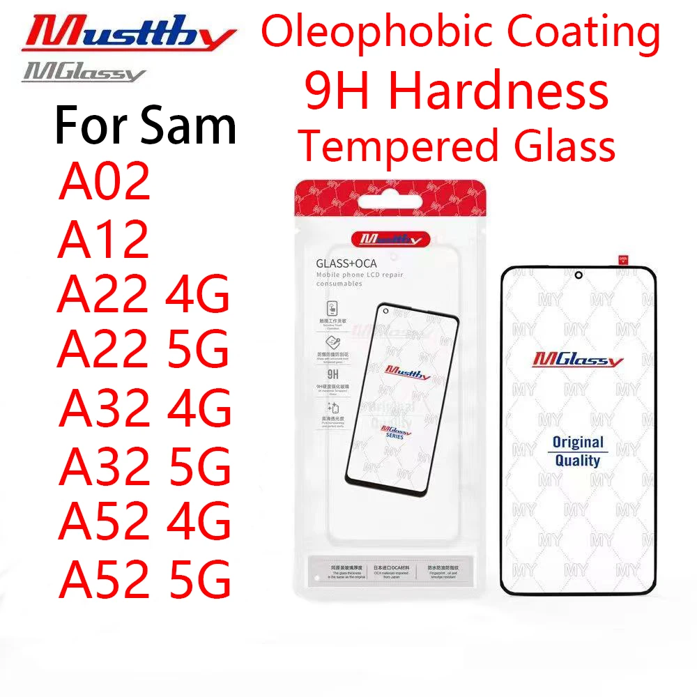 

5Pcs OCA Glass For Samsung Galaxy A02 A12 A22 4G A32 5G A52 4G 5G Mobile Phone Front Screen Replacement Glass with OCA