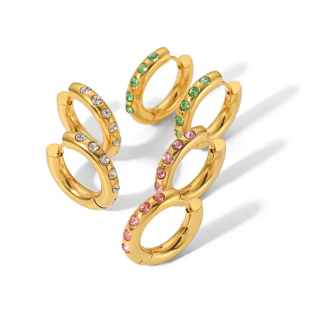 Uworld Изящные водонепроницаемые позолоченные серьги-кольца из нержавеющей стали 18