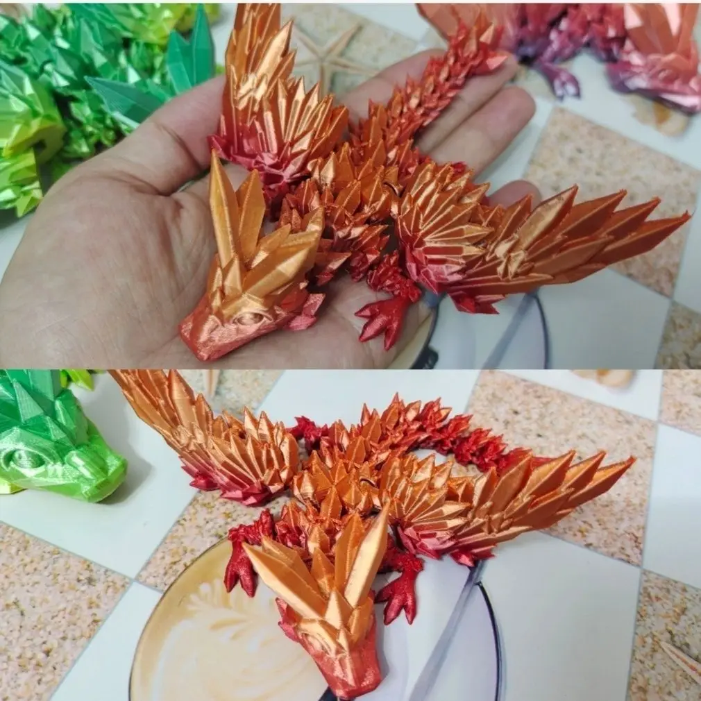 

3D Дракон Fly с принтом сочлененные китайские животные, реалистичное искусство, украшение для дома и офиса, детские подарки на день рождения, 3D...