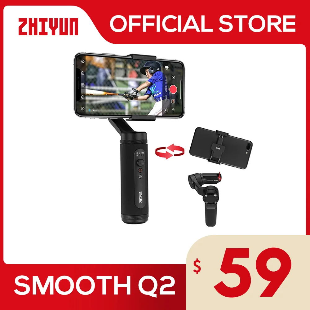 ZHIYUN официальный Гладкий Q2 смартфон Gimbal 3-осевой Карманный ручной стабилизатор